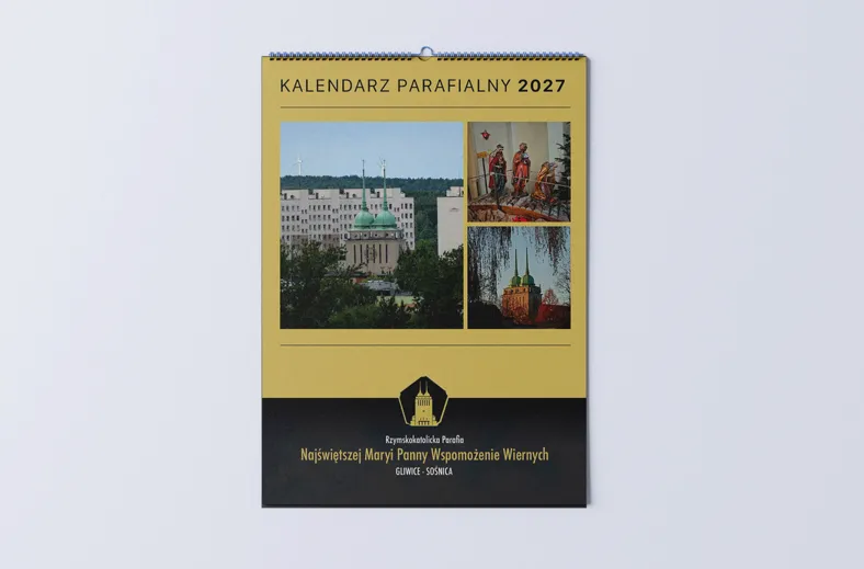 Kalendarz parafialny Gliwice-Sośnica, Parafia NMP Wspomożenia Wiernych, spiralowany A3 na rok 2027